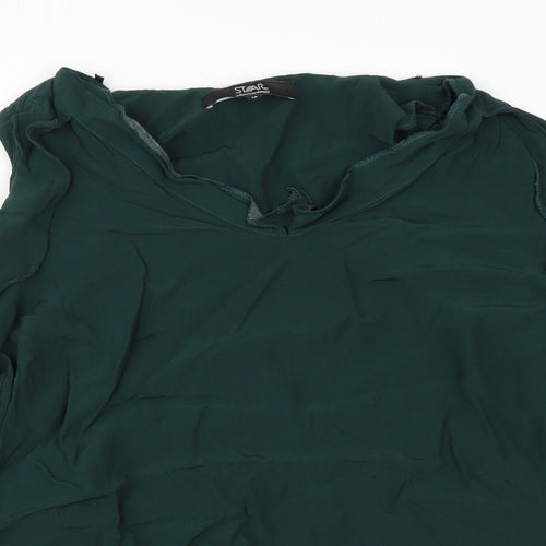 Debenhams Womens Green  Viscose Basic Blouse Size 14 Off the Shoulder