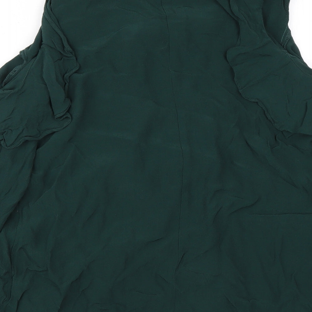 Debenhams Womens Green  Viscose Basic Blouse Size 14 Off the Shoulder