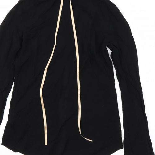 Atmosphere Womens Black  Viscose Basic Button-Up Size 6 Collared