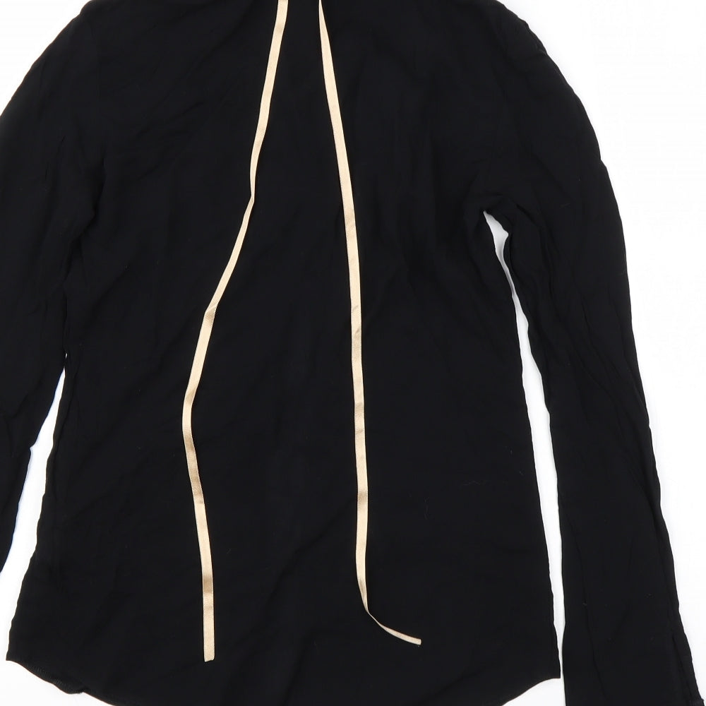 Atmosphere Womens Black  Viscose Basic Button-Up Size 6 Collared