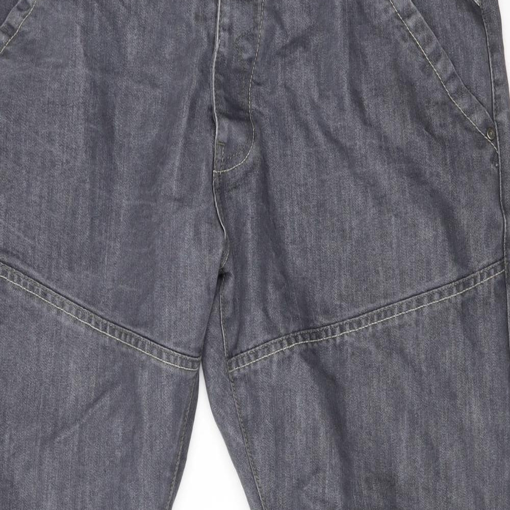 Enzo Mens Grey  Cotton Straight Jeans Size 42 L33 in Regular