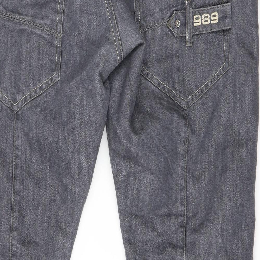 Enzo Mens Grey  Cotton Straight Jeans Size 42 L33 in Regular