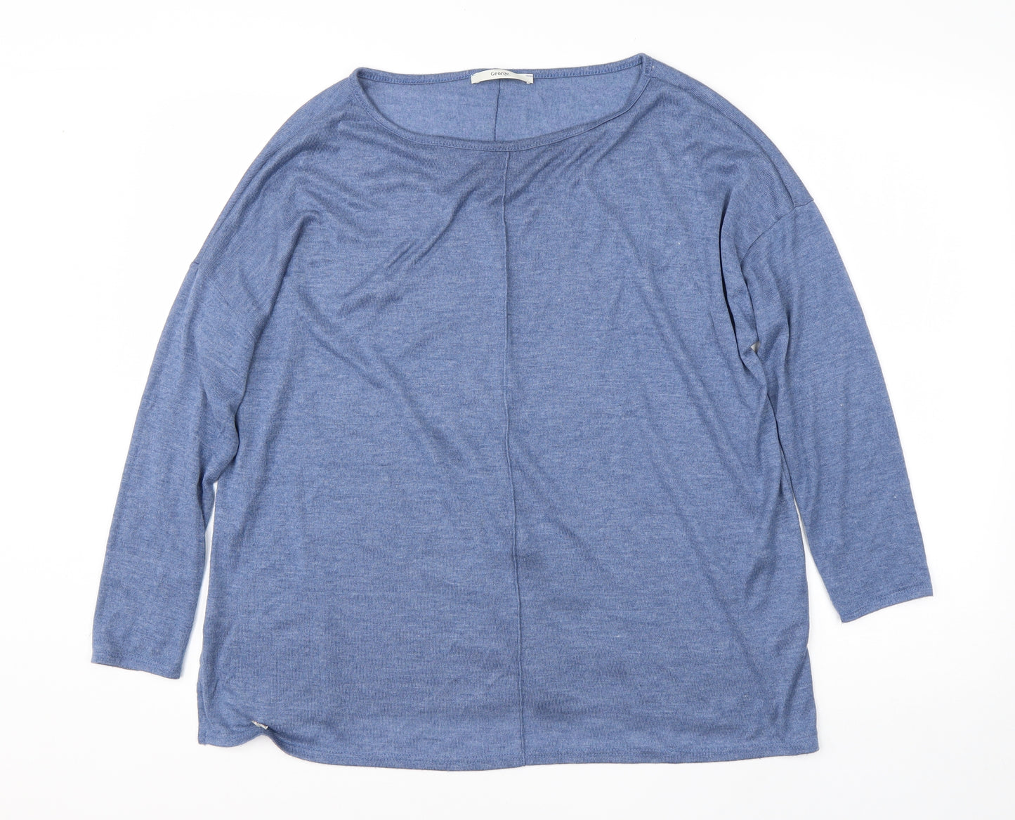George Womens Blue Round Neck  Viscose Pullover Jumper Size 14
