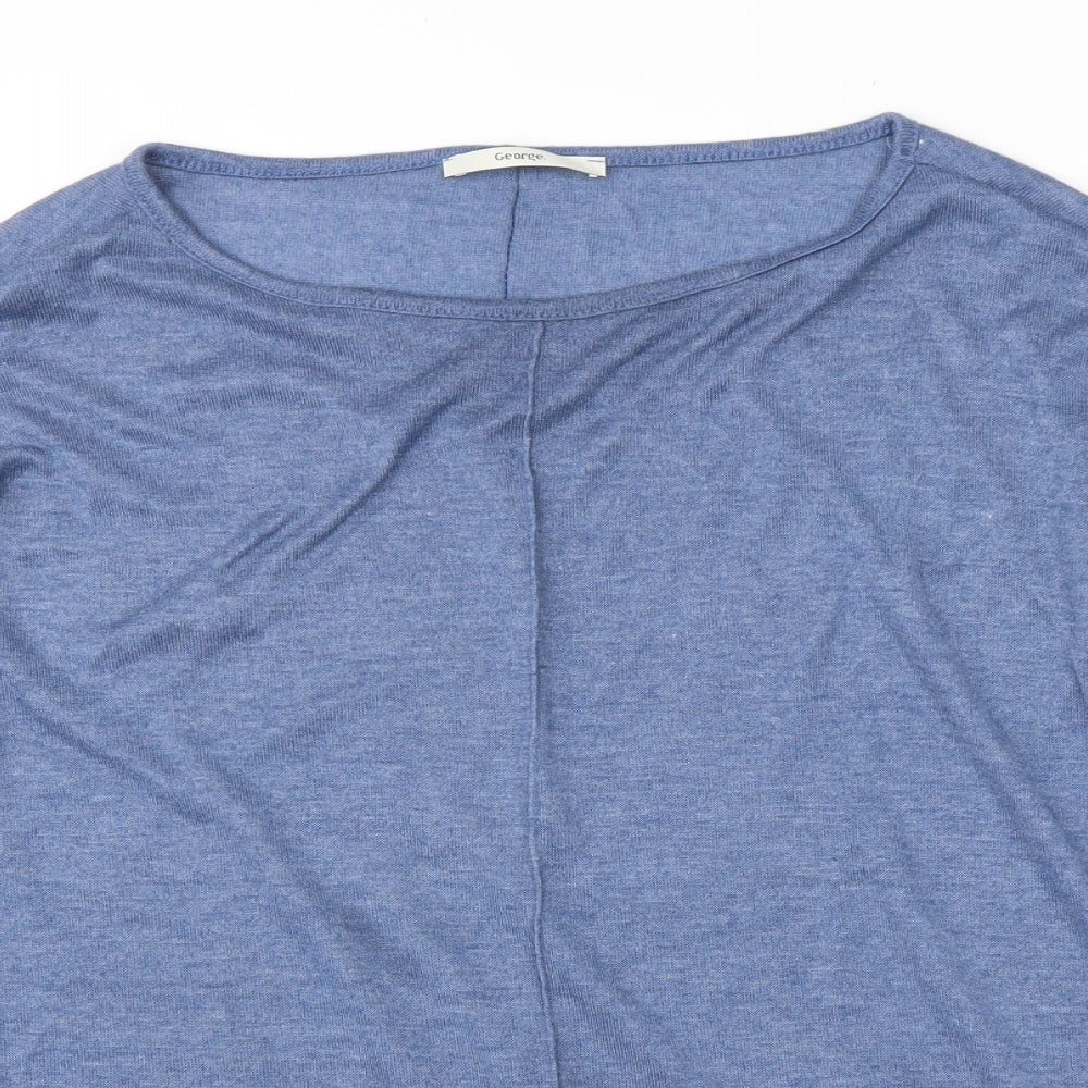 George Womens Blue Round Neck  Viscose Pullover Jumper Size 14