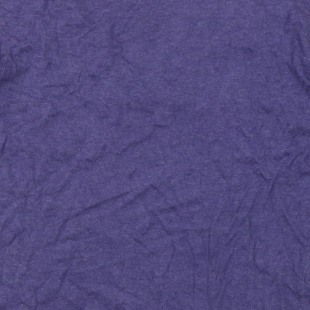 Topshop Womens Purple V-Neck  Cotton Pullover Jumper Size 12