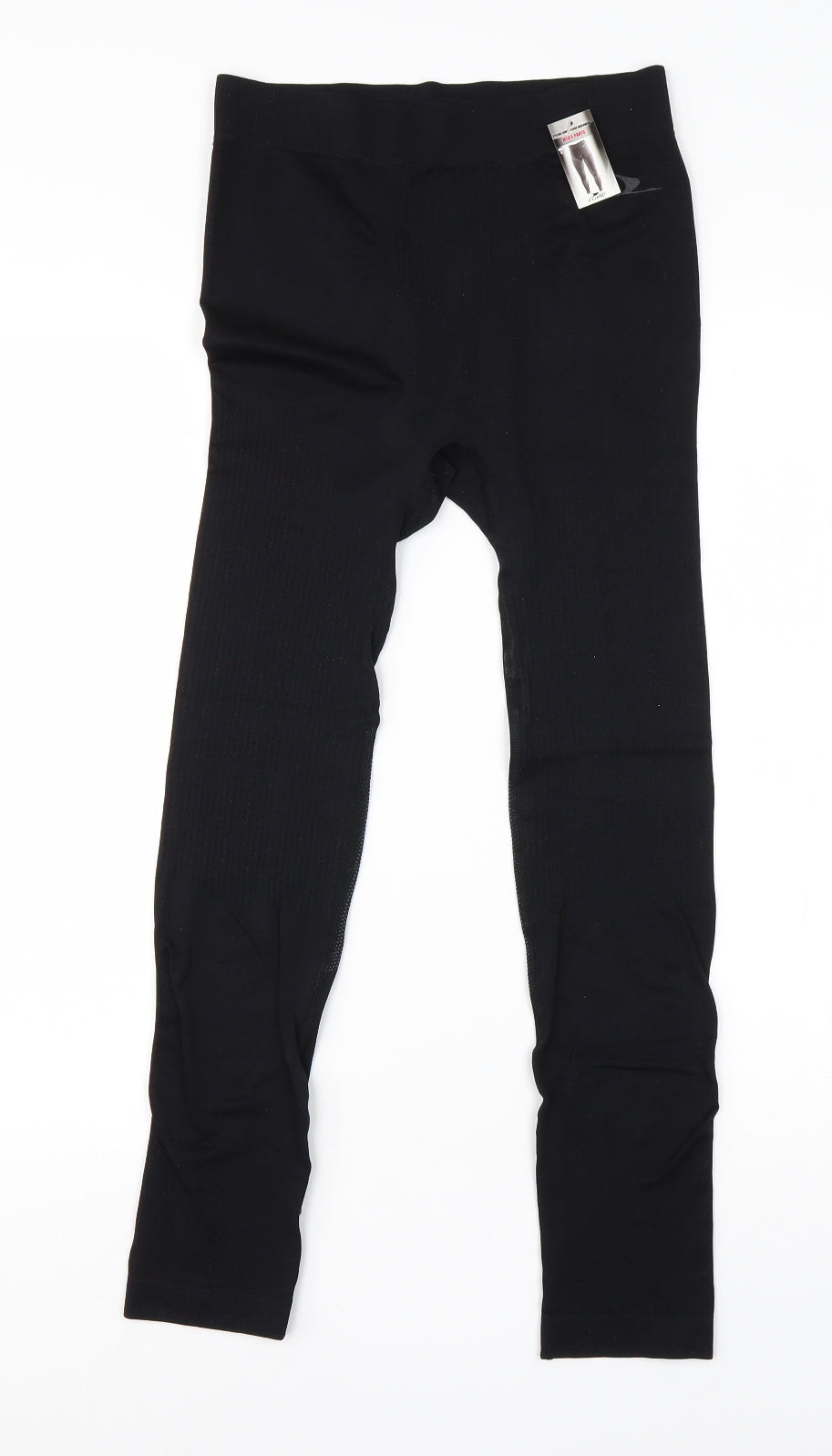 Crane Mens Black  Polyester Compression Leggings Size L L24 in Regular