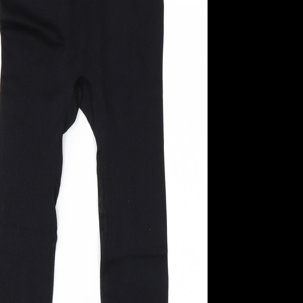 Crane Mens Black  Polyester Compression Leggings Size L L24 in Regular