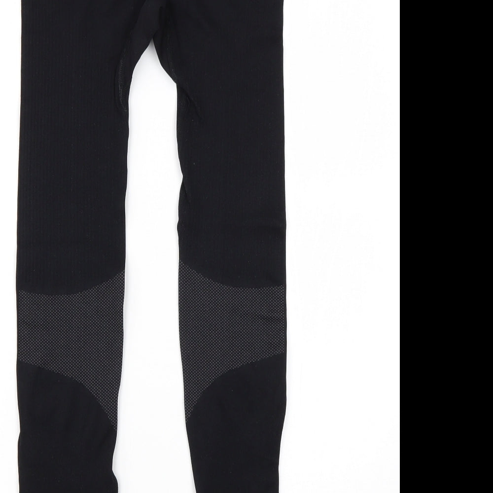 Crane Mens Black  Polyester Compression Leggings Size L L24 in Regular