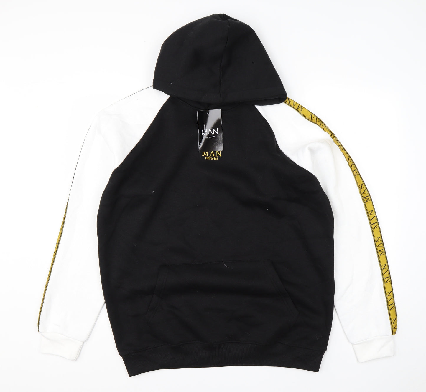 Boohoo Mens Black  Cotton Pullover Hoodie Size L