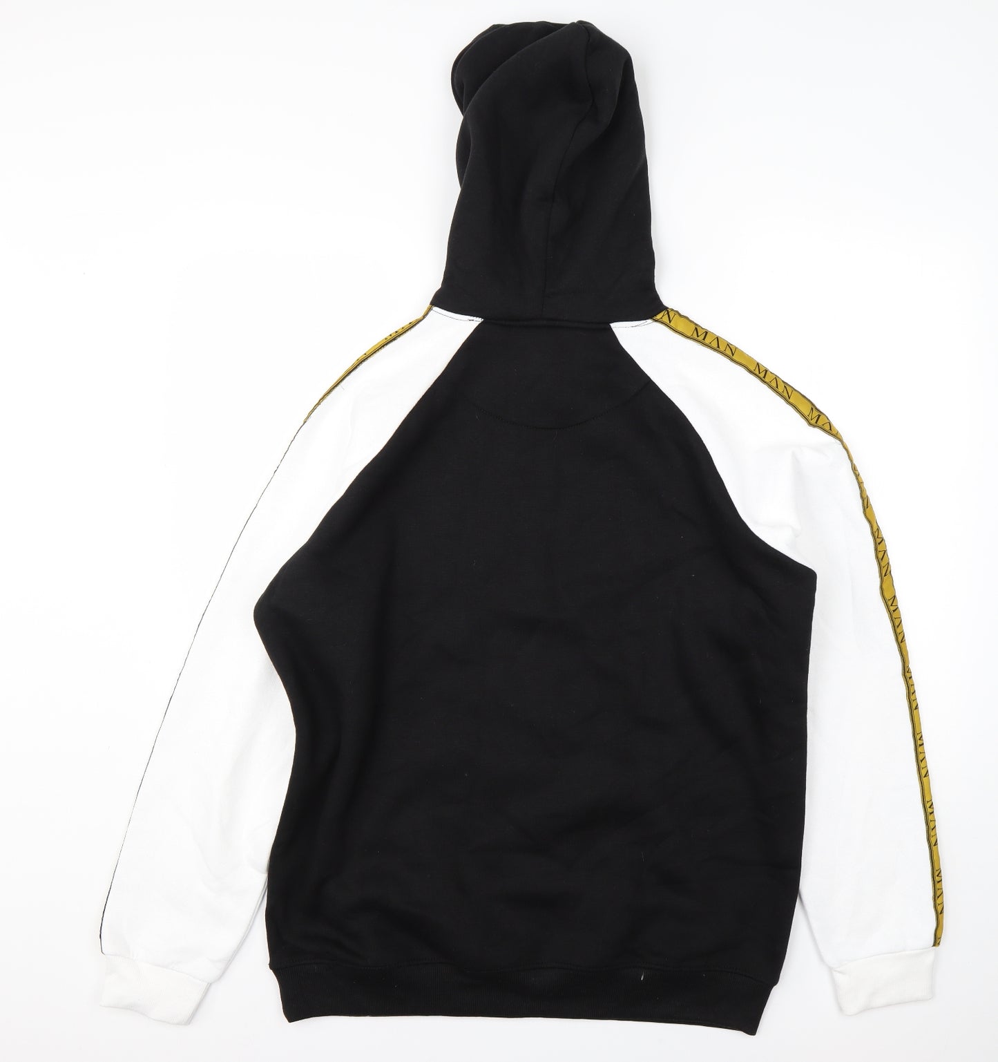 Boohoo Mens Black  Cotton Pullover Hoodie Size L
