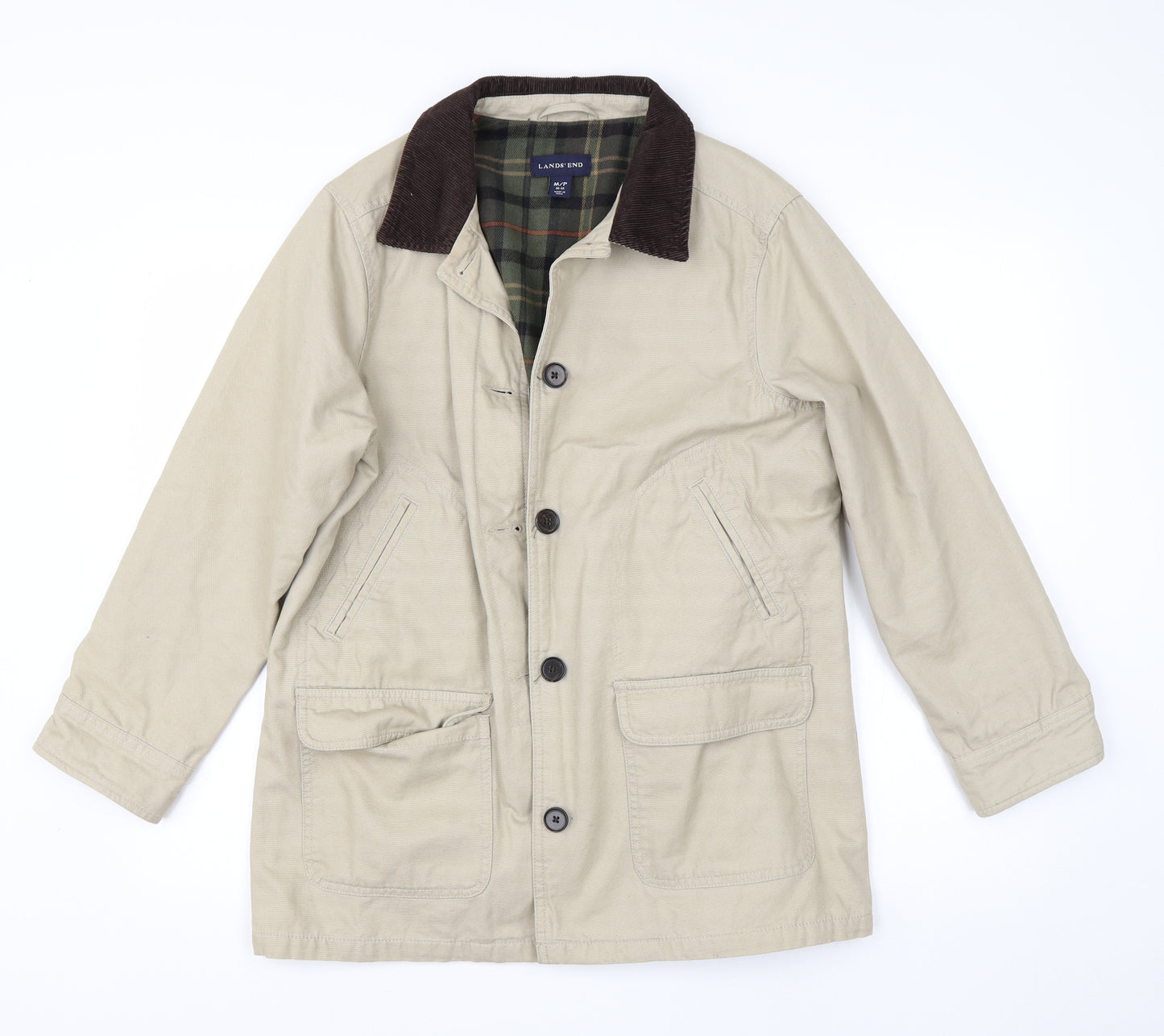 Lands End Womens Beige   Overcoat Coat Size 12