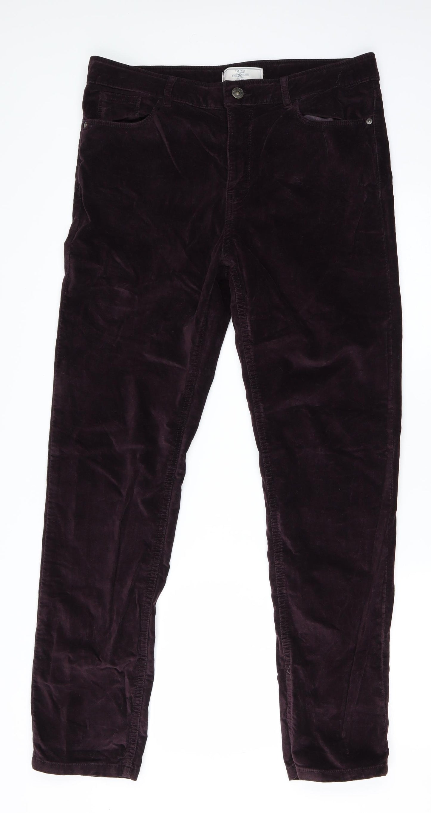 Fat Face Womens Purple  Cotton Straight Jeans Size 14 L28 in Regular