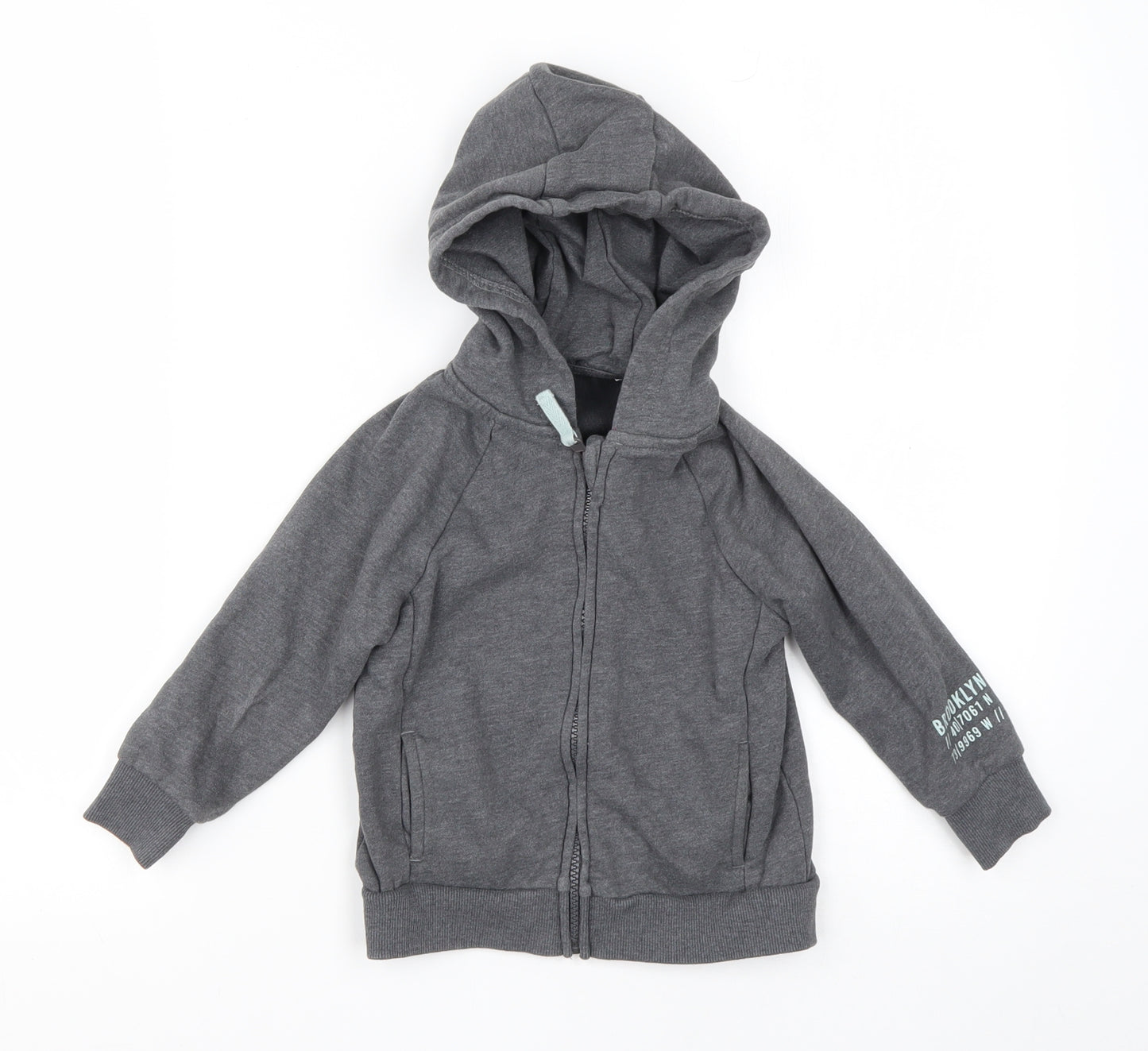 George Boys Grey  Cotton Full Zip Jumper Size 18-24 Months  Zip