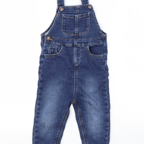 George Boys Blue  Cotton Dungaree One-Piece Size 18-24 Months