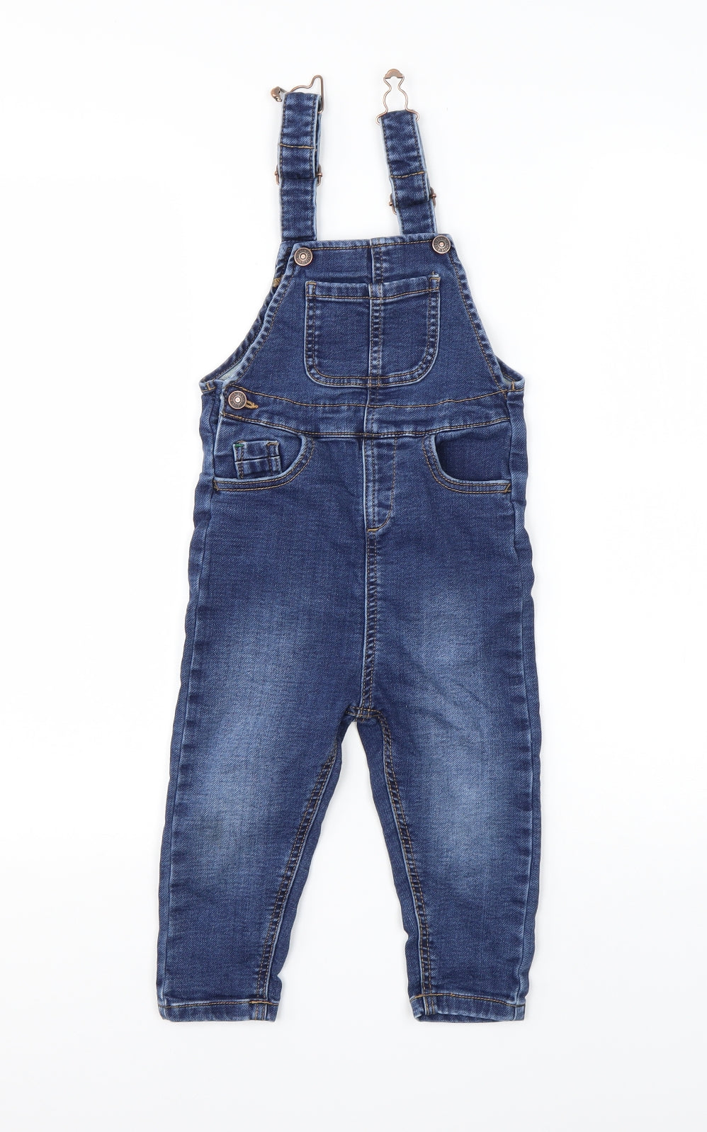 George Boys Blue  Cotton Dungaree One-Piece Size 18-24 Months