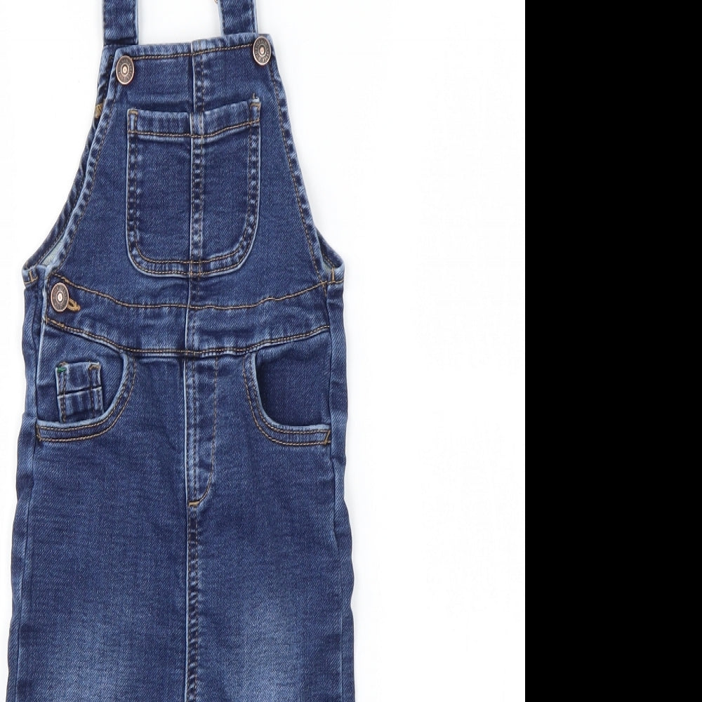George Boys Blue  Cotton Dungaree One-Piece Size 18-24 Months