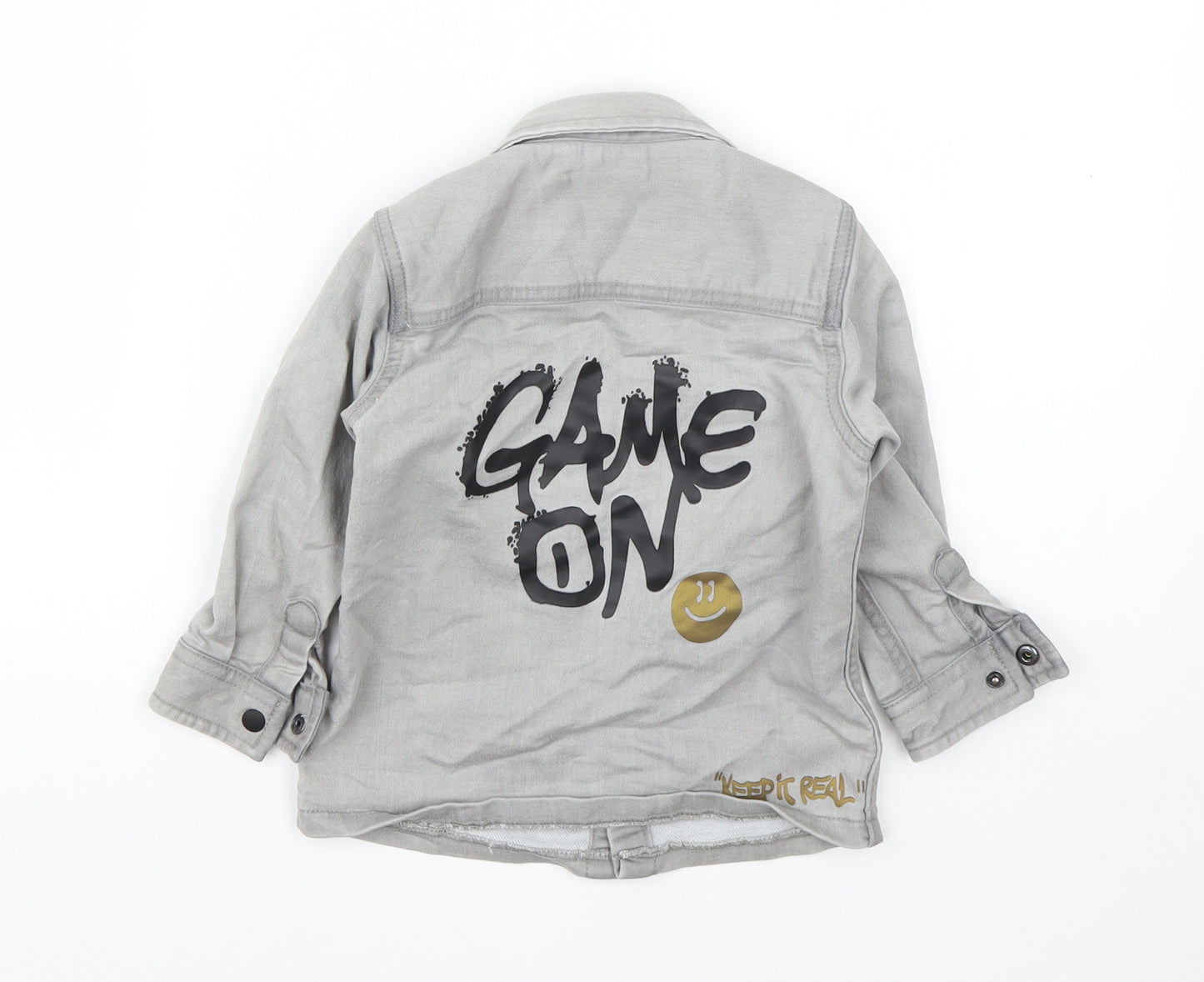 NEXT Boys Grey   Jacket  Size 18-24 Months   Snap