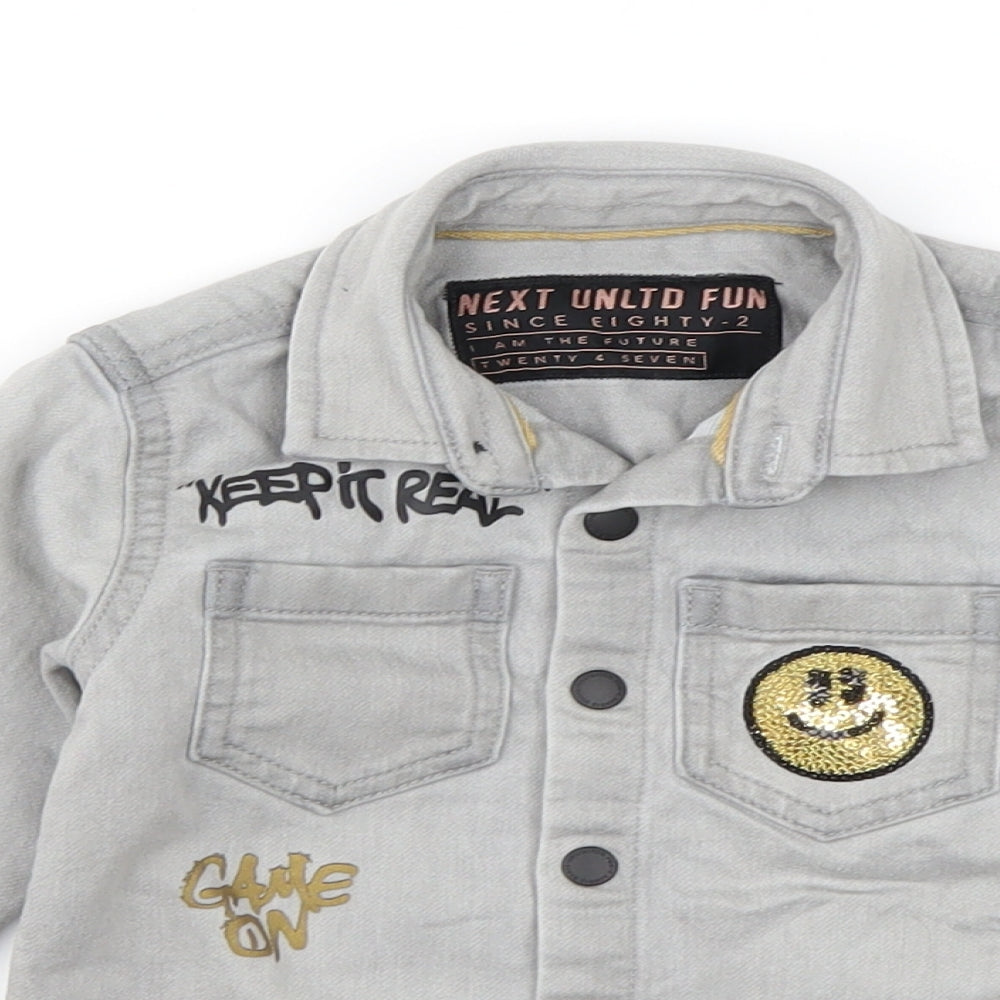 NEXT Boys Grey   Jacket  Size 18-24 Months   Snap