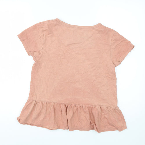 NEXT Womens Pink  Cotton Basic T-Shirt Size S Round Neck