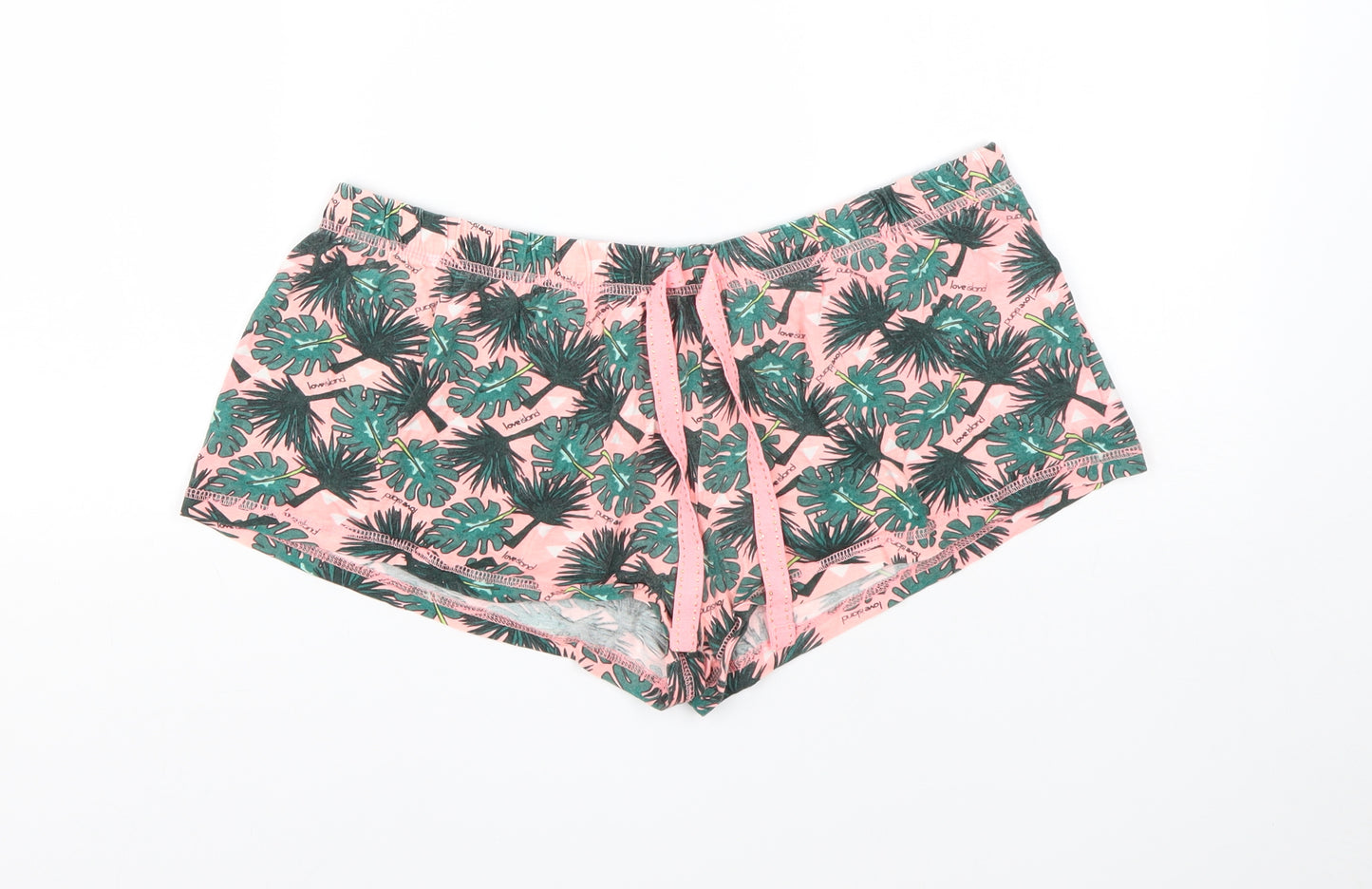 Love to Lounge Womens Pink Floral Cotton  Sleep Shorts Size L   - love island