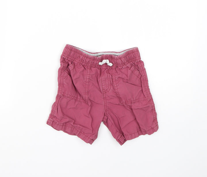 Preworn Boys Red Cotton Cargo Trousers Size 18-24 Months