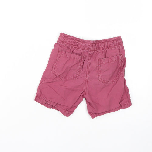Preworn Boys Red  Cotton Cargo Trousers Size 18-24 Months
