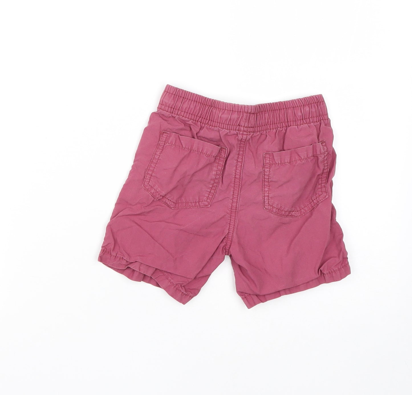 Preworn Boys Red  Cotton Cargo Trousers Size 18-24 Months