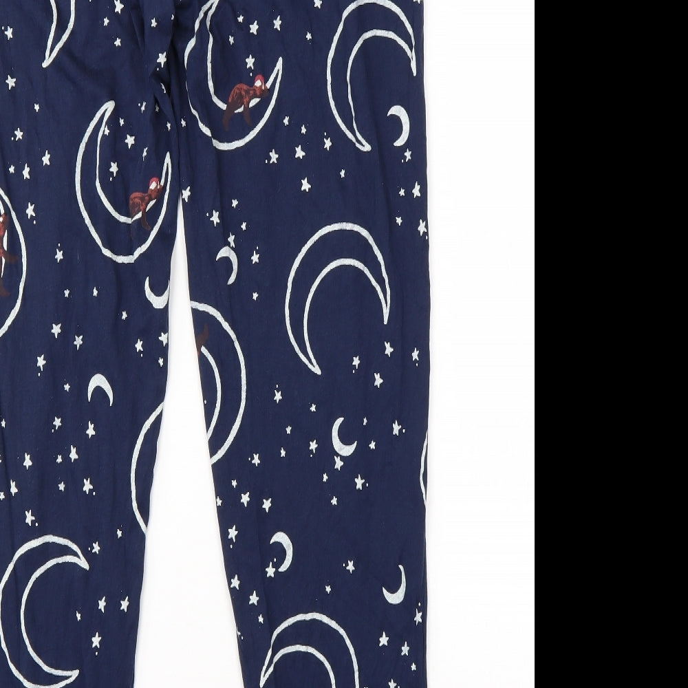 M&S Womens Blue  Cotton  Pyjama Pants Size 12