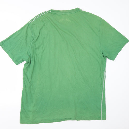 TU Mens Green  Cotton  T-Shirt Size L Round Neck