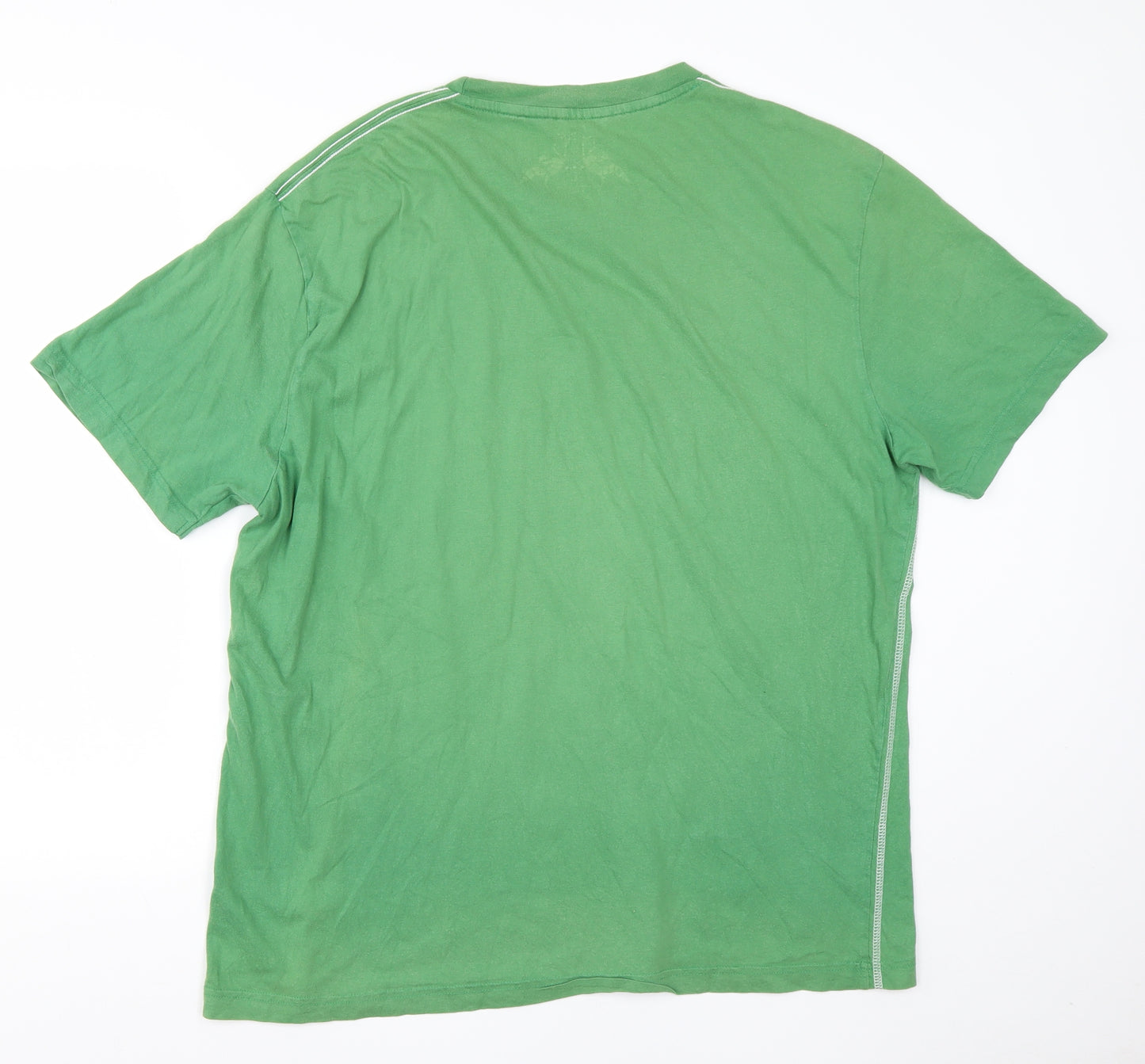 TU Mens Green  Cotton  T-Shirt Size L Round Neck