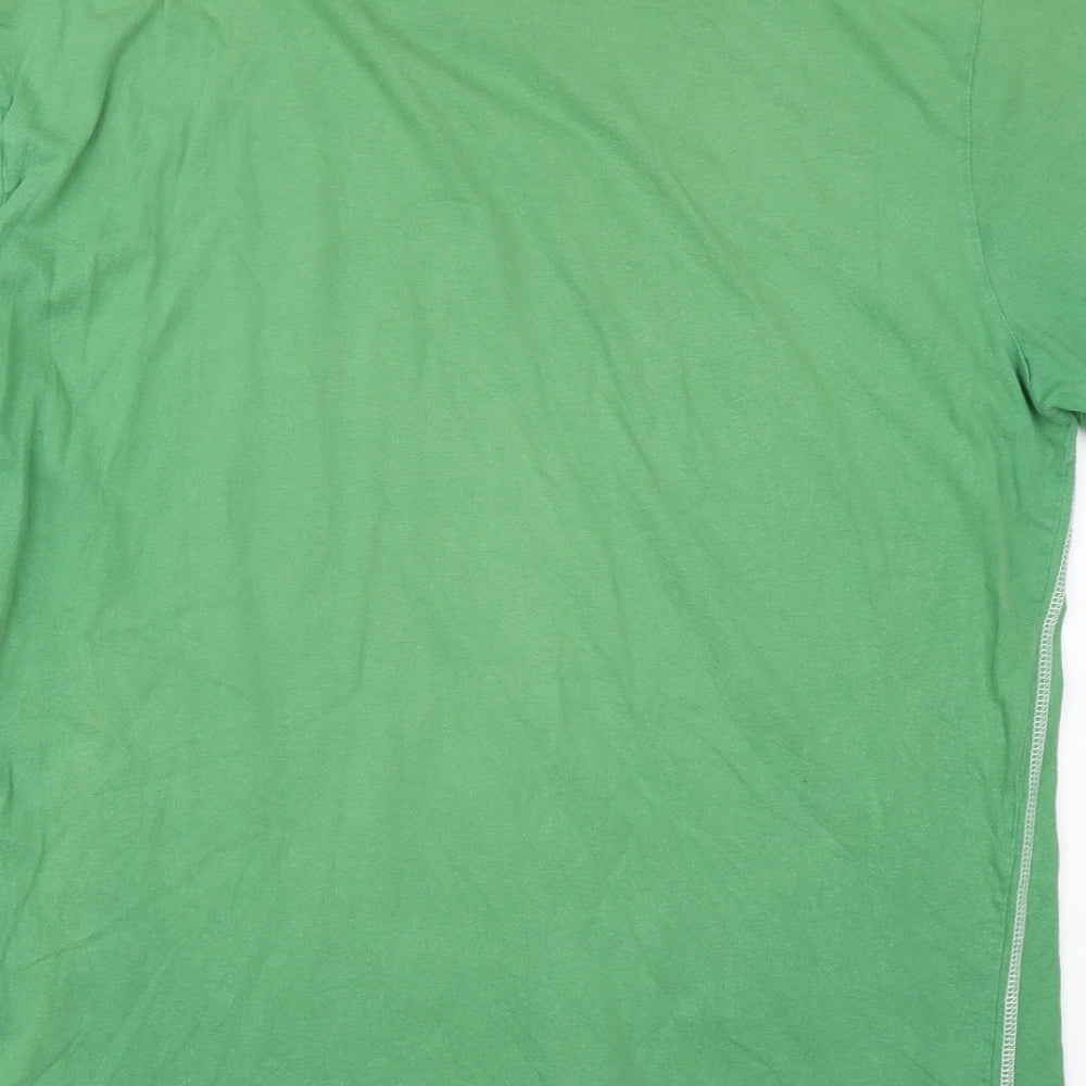 TU Mens Green  Cotton  T-Shirt Size L Round Neck