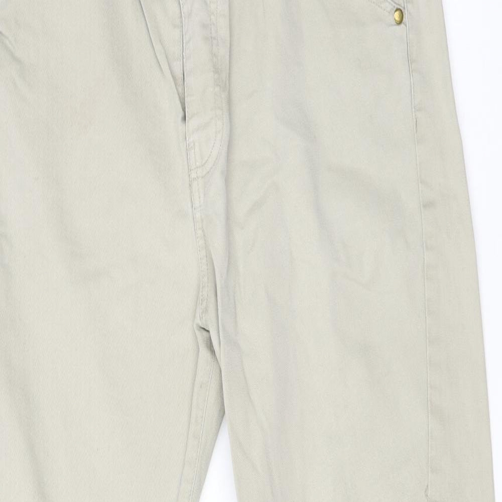 Fabric of Life Womens Beige  Cotton Chino Trousers Size 32 in L30 in Regular