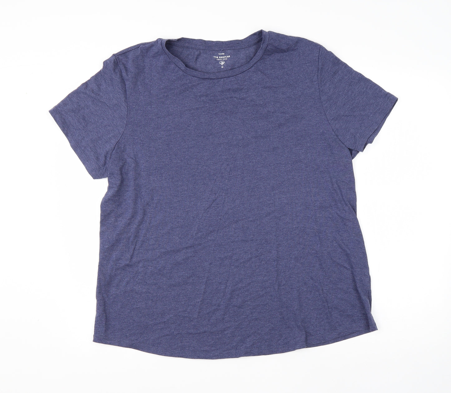 George Womens Black  Cotton Basic T-Shirt Size 20 Crew Neck