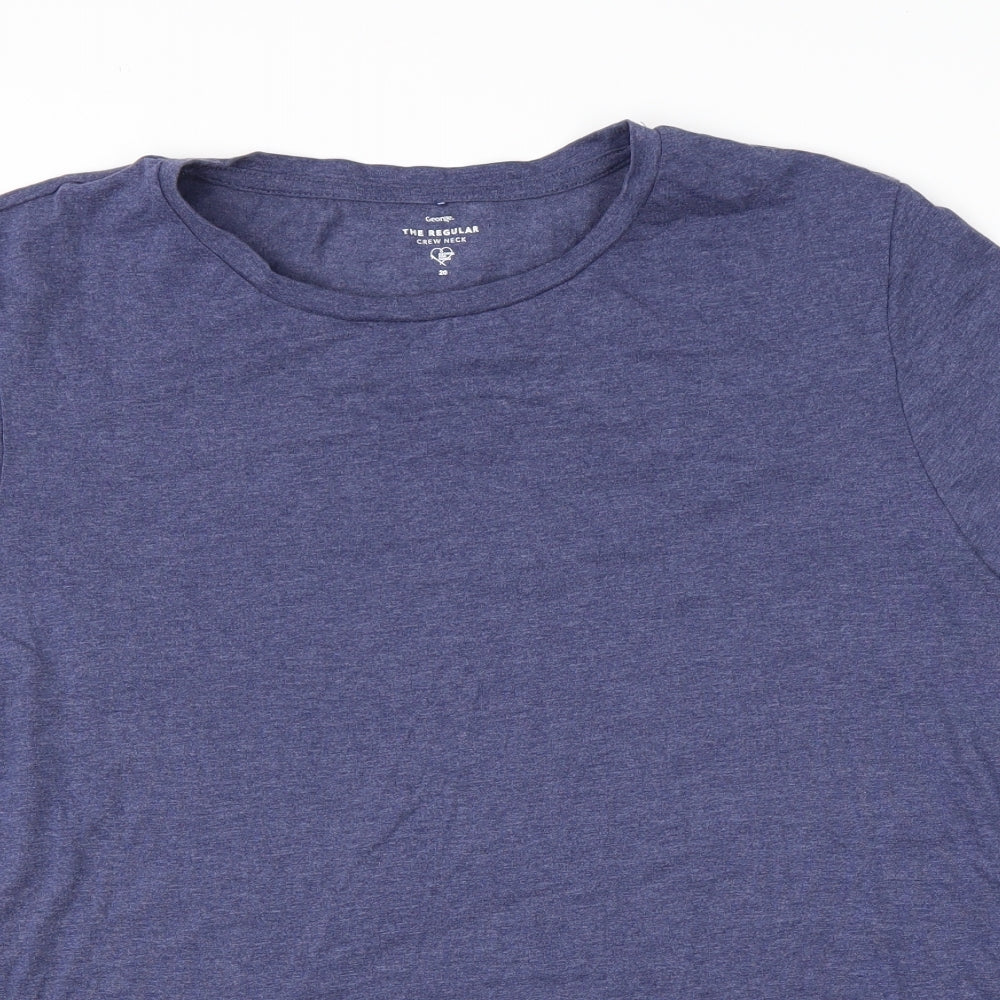 George Womens Black  Cotton Basic T-Shirt Size 20 Crew Neck