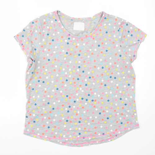 Time to Dream Womens Grey Polka Dot Cotton  Pyjama Top Size M