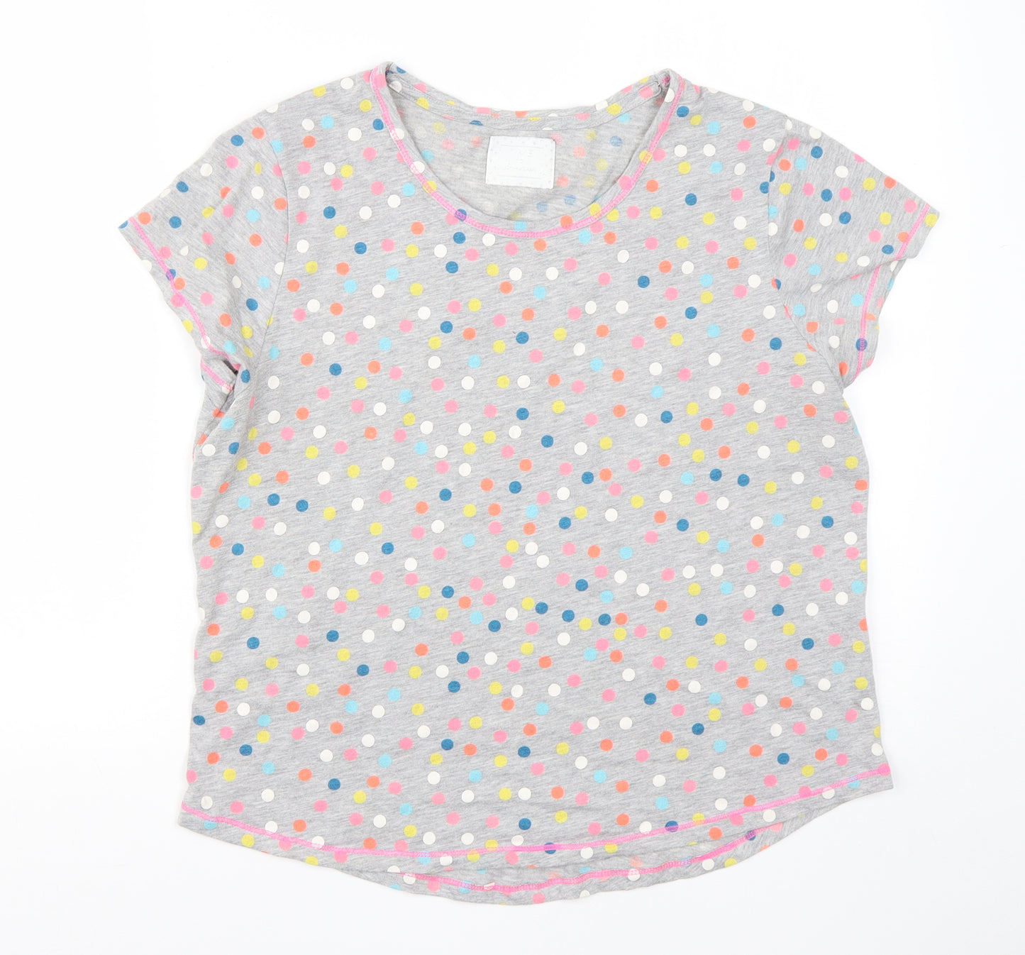 Time to Dream Womens Grey Polka Dot Cotton  Pyjama Top Size M