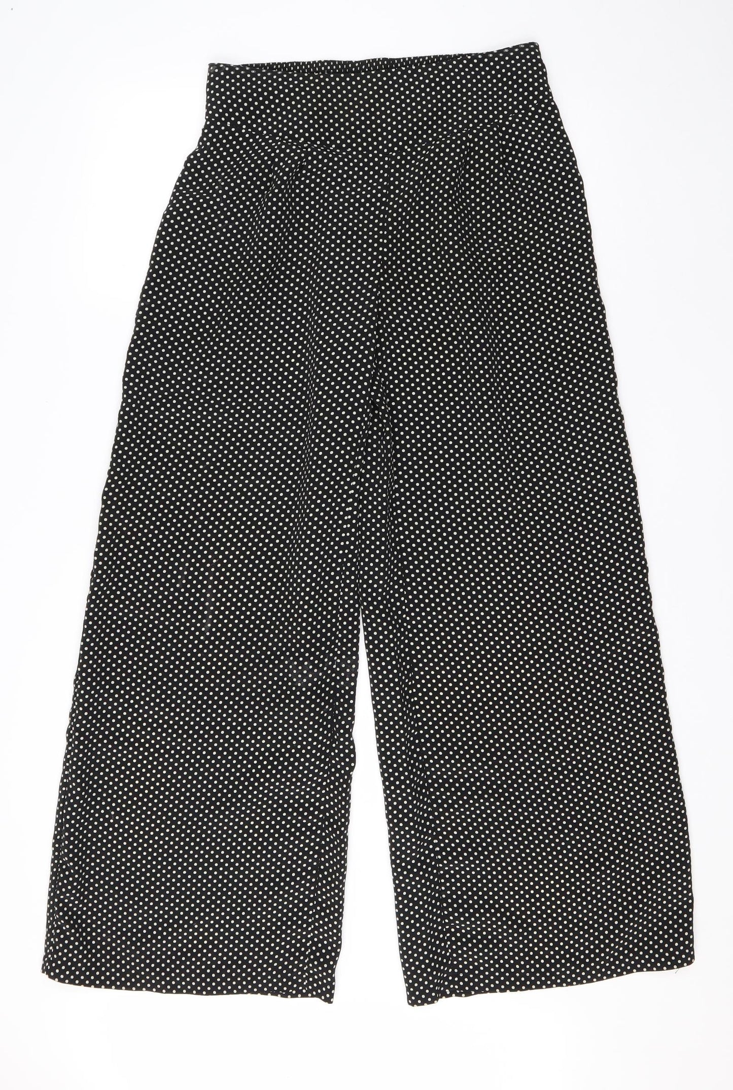 Peacocks Womens Black Polka Dot Polyester Harem Trousers Size 10 L28 in