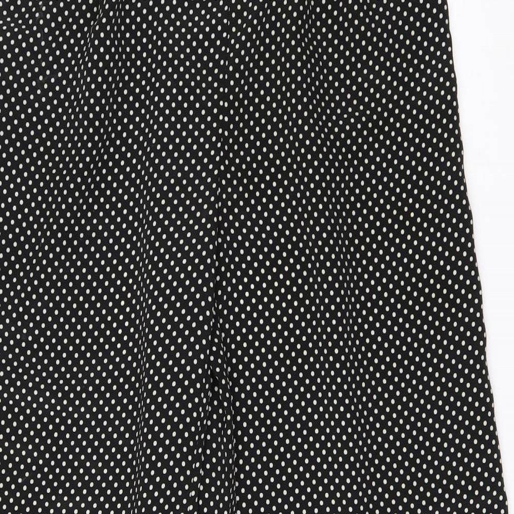 Peacocks Womens Black Polka Dot Polyester Harem Trousers Size 10 L28 in