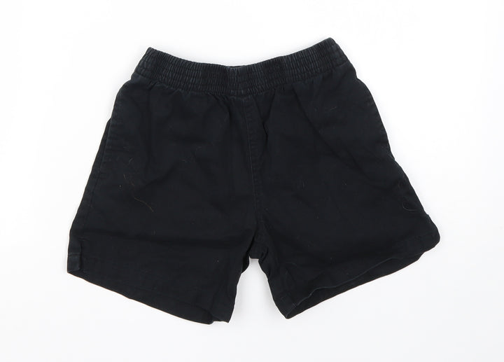 George Boys Black  Cotton Cargo Shorts Size 6-7 Years  Regular