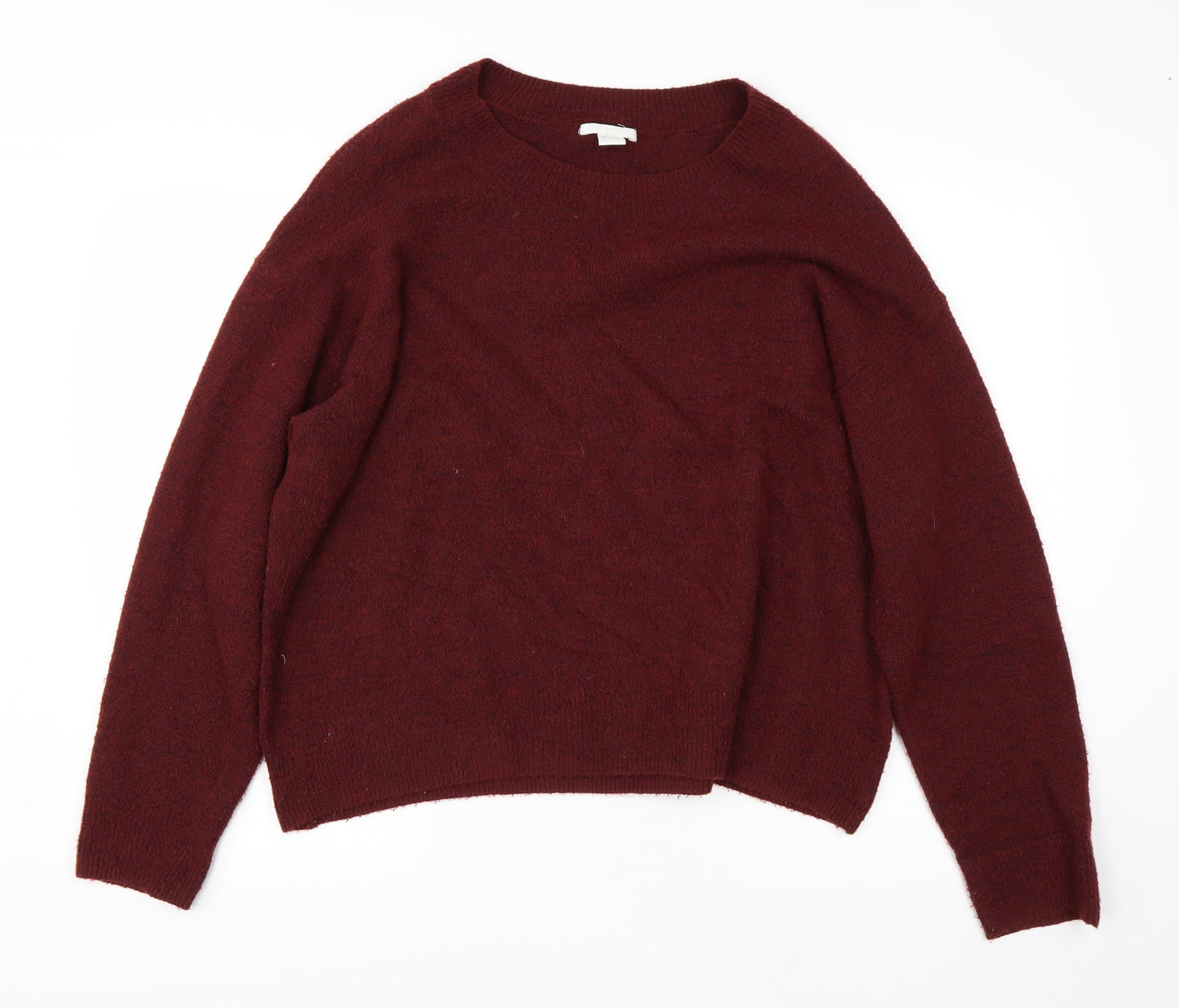 H&M Mens Red Round Neck  Acrylic Pullover Jumper Size L