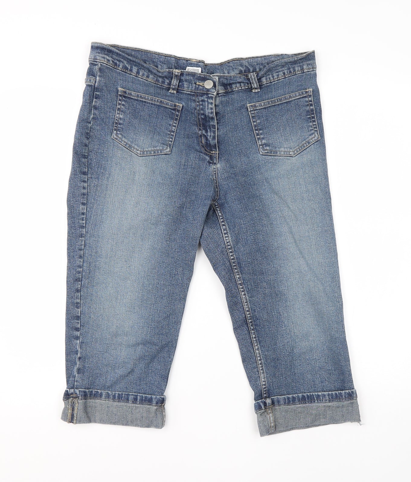 Etan Womens Blue  Cotton Cargo Shorts Size 12 L16 in Regular