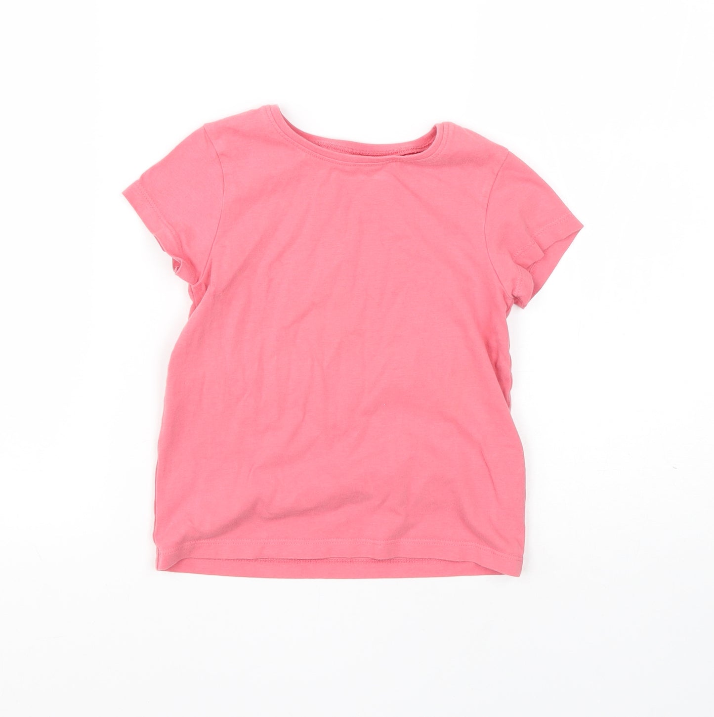 NEXT Girls Pink  Cotton Basic T-Shirt Size 3-4 Years Round Neck
