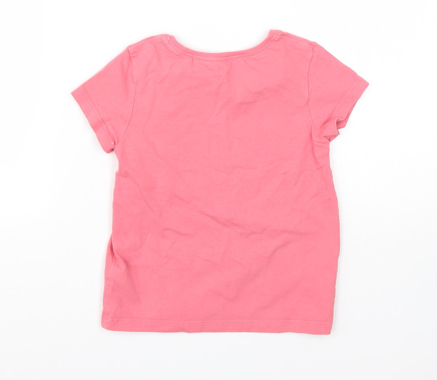 NEXT Girls Pink  Cotton Basic T-Shirt Size 3-4 Years Round Neck