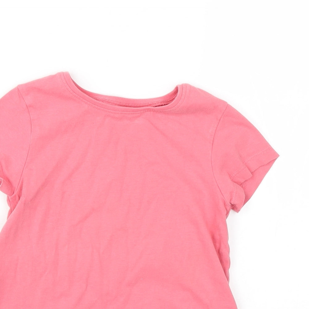 NEXT Girls Pink  Cotton Basic T-Shirt Size 3-4 Years Round Neck