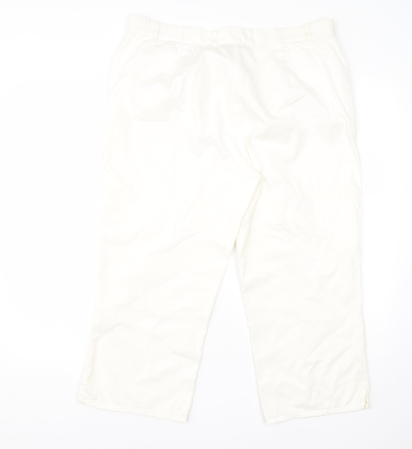 Canada Womens White  Cotton Dress Pants Trousers Size 14 L20 in Regular