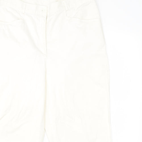 Canada Womens White  Cotton Dress Pants Trousers Size 14 L20 in Regular