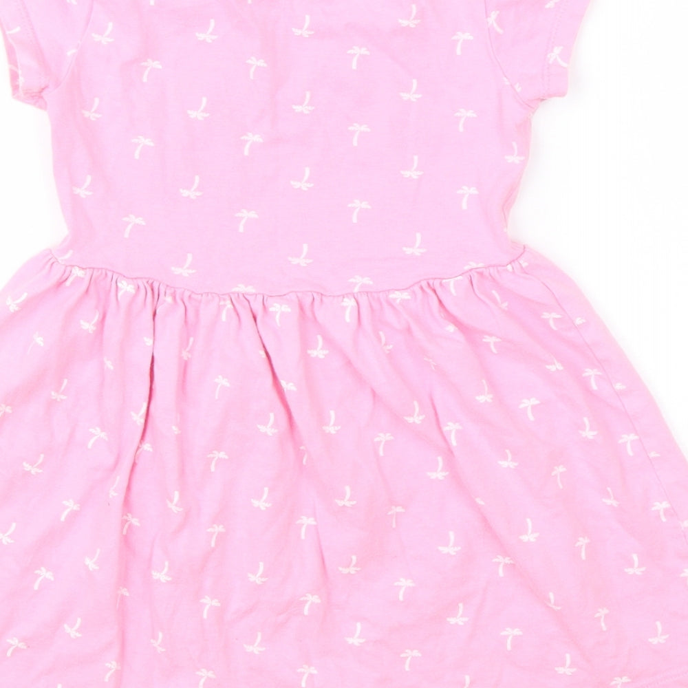 George Girls Pink  Cotton A-Line  Size 3-4 Years  Round Neck
