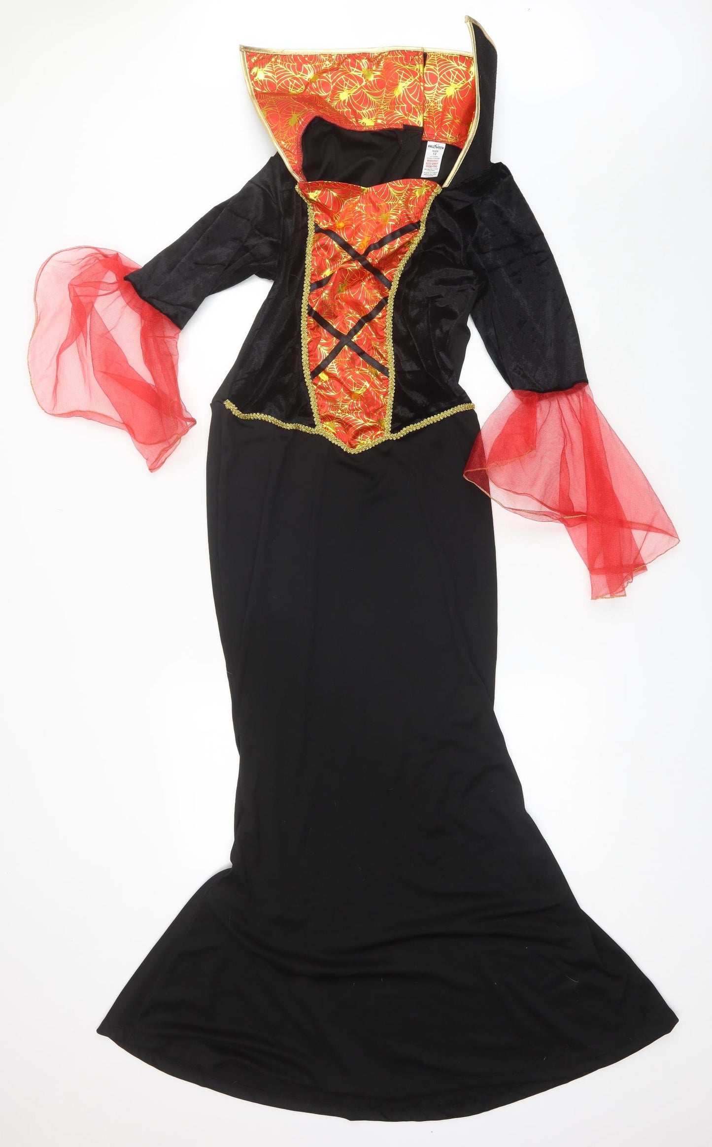 Preworn Womens Black  Polyester Shift  Size 12  Sweetheart  - Halloween Dress