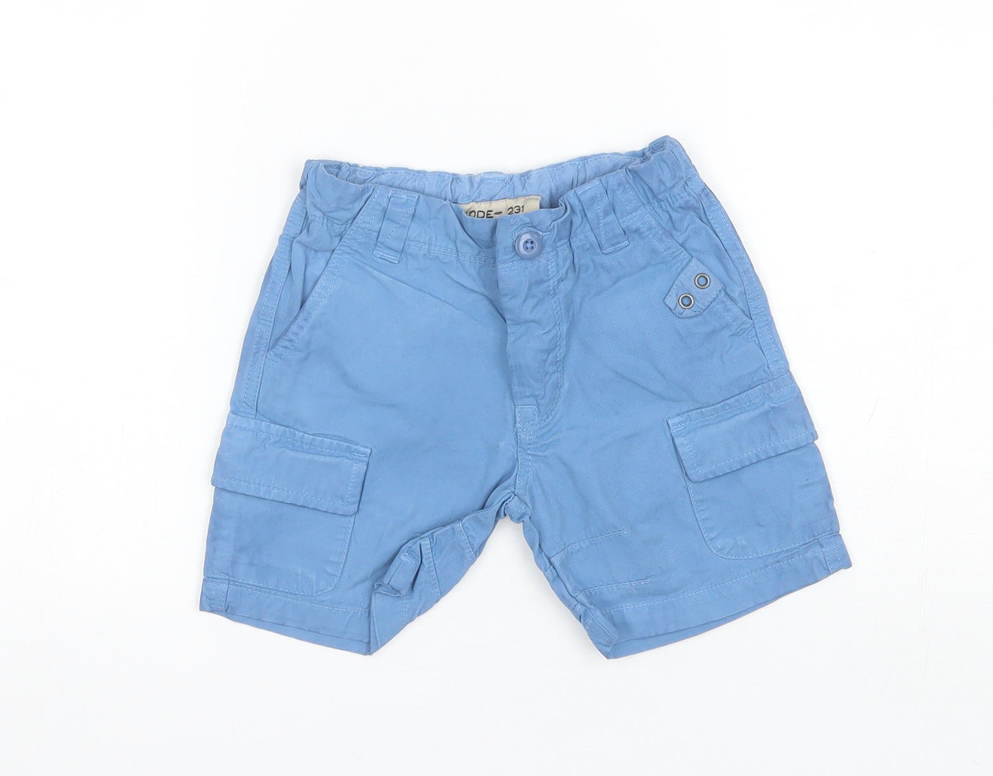Zara Boys Blue  Cotton Blend Chino Shorts Size 2-3 Years  Regular