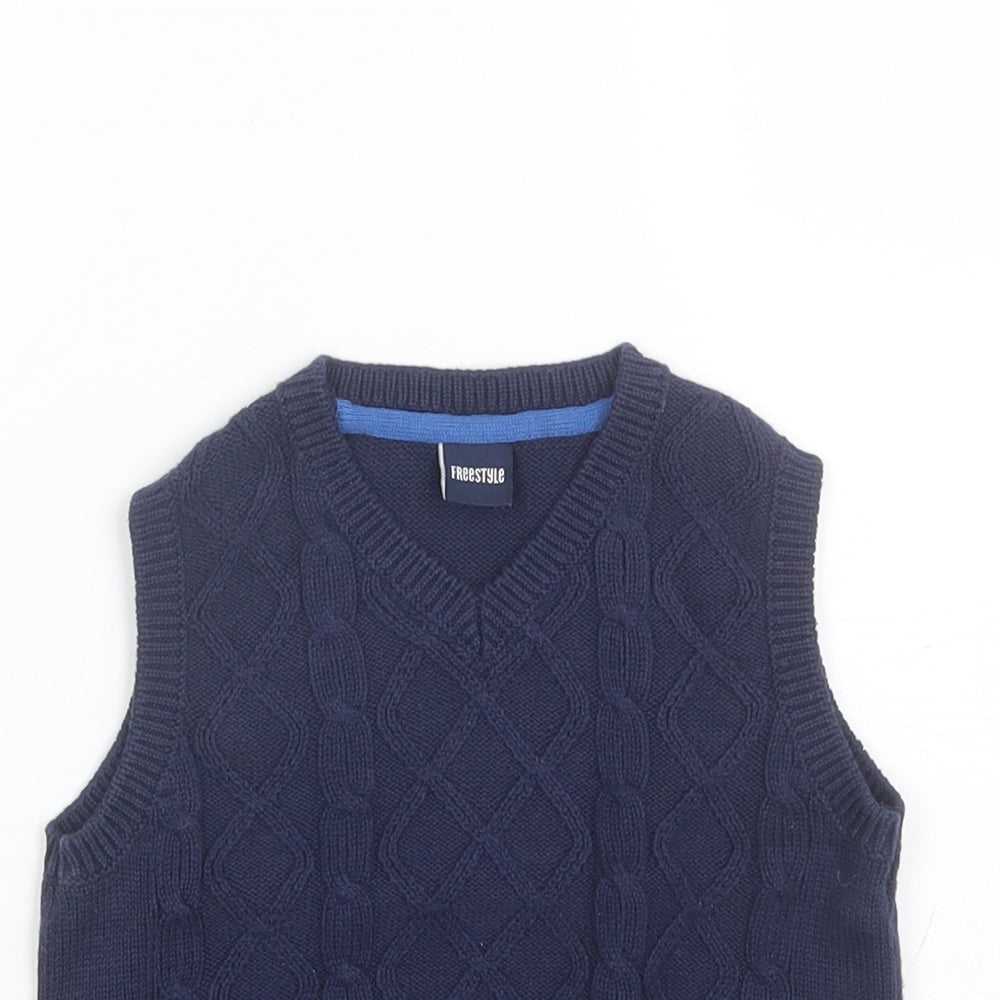Freestyle Baby Blue  Acrylic Vest Jumper Size 18-24 Months